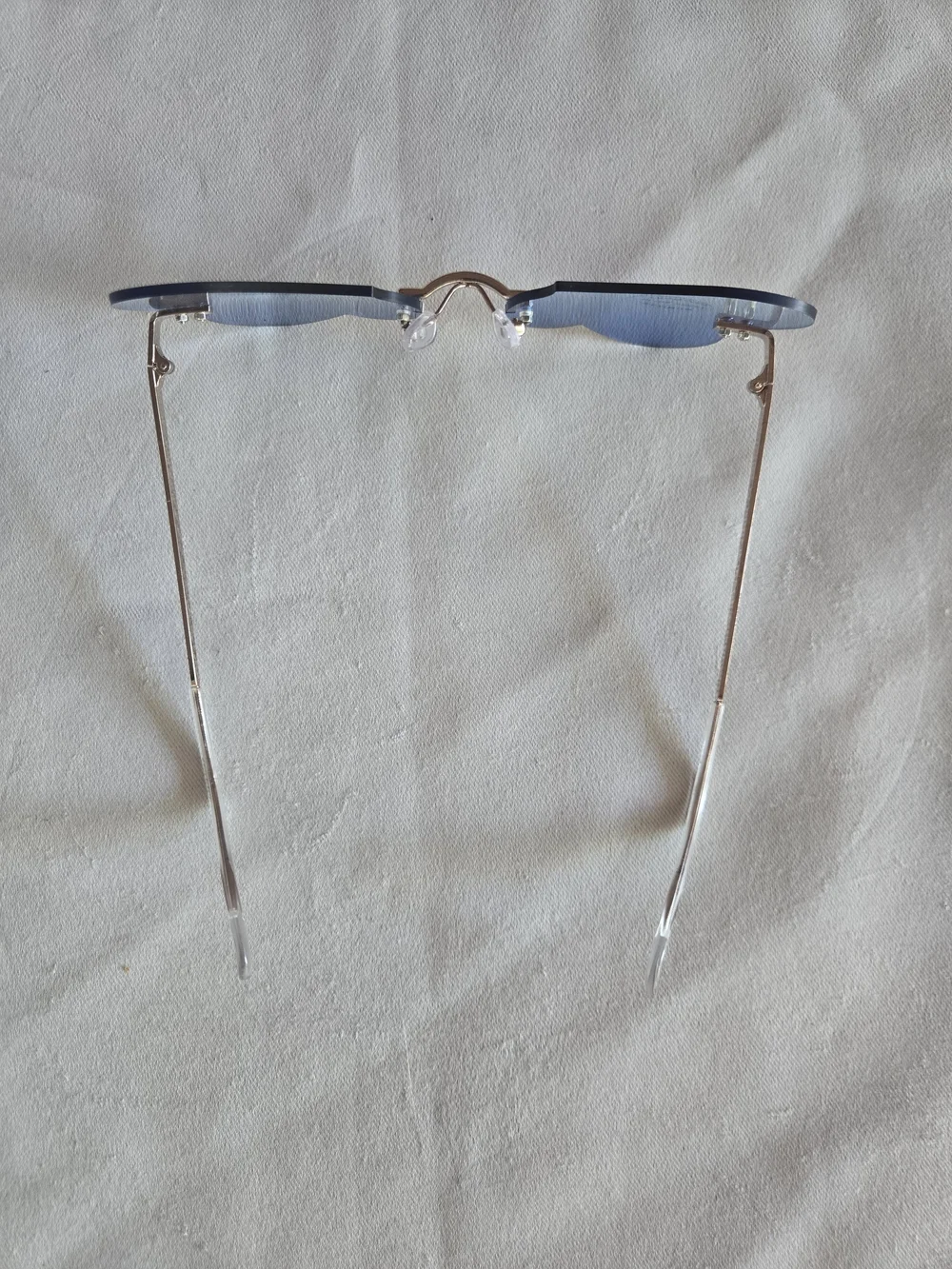 Blue Cloud-Shaped Rimless Sunglasses